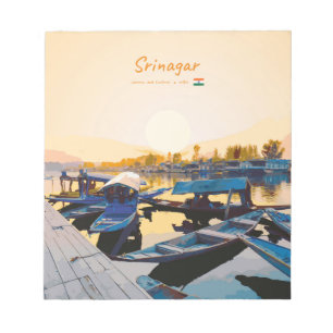 Srinagar, India - Dalmeer Shikara-boten Notitieblok