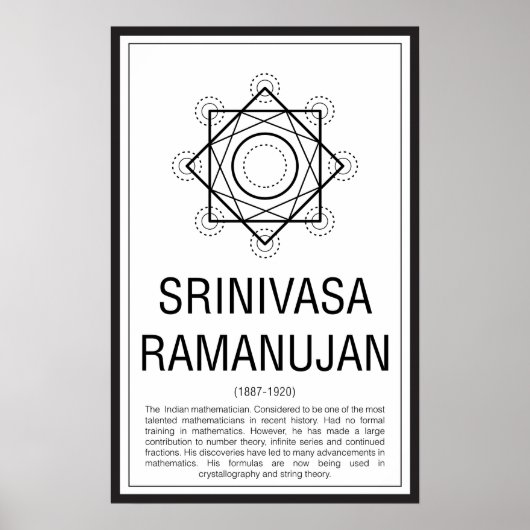 Srinivasa Ramanujan Poster (Voorkant)