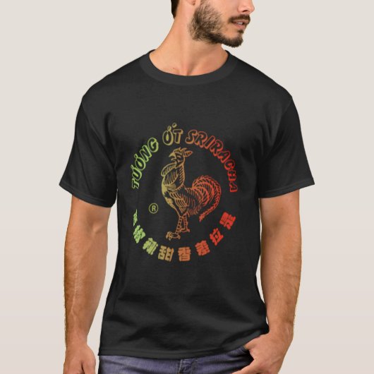 Sriracha Hete Saus Rode en Groene Gradiënt T-shirt (Voorkant)