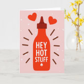Sriracha Liefde Heet Spul Kaart (Gele Bloem)