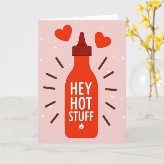 Sriracha Love Hot Stuff Card Kaart (Gele Bloem)