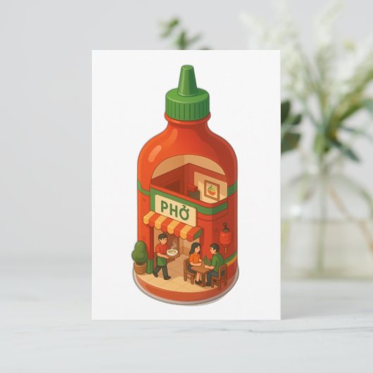 Sriracha Pho Shop Bedankkaart (Staand voorkant)