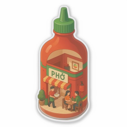 Sriracha Pho Shop Sticker (Voorkant)