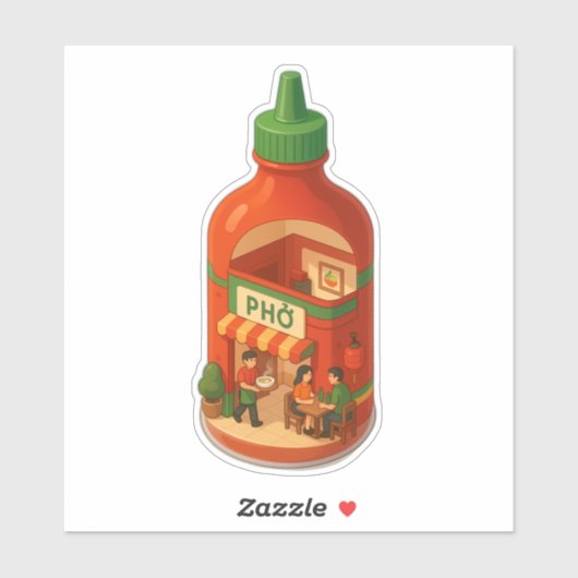 Sriracha Pho Shop Sticker (Vel)