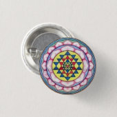 sriyantra in Lotus Ronde Button 3,2 Cm (Voorkant /achterkant)