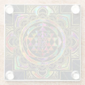 Sriyantra Sri Chakra Glazen Onderzetter (Achterkant)