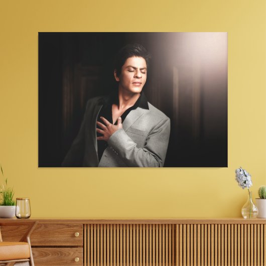 SRK Shahrukh Khan King Of Bollywood Canvas Afdruk (Insitu (Woonkamer))