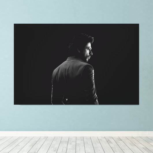 SRK Shahrukh Khan King Of Bollywood Canvas Afdruk (Insitu (Houten vloer))