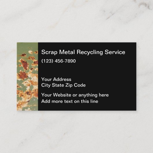 Sroot Metal Recycling Business Card Template Visitekaartje (Voorkant)