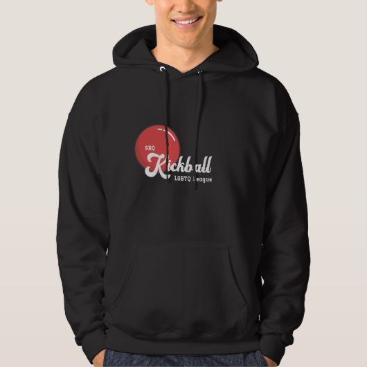 SRQ Kickball Mannen Black Hoodie (Voorkant)