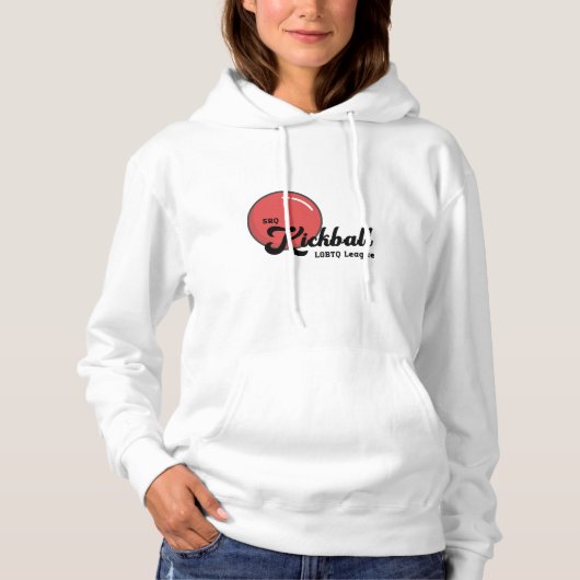 SRQ Kickball Women's White Hoodie (Voorkant)