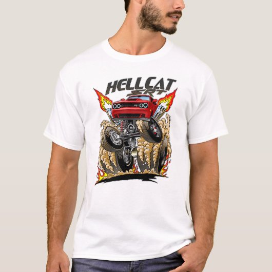 SRT Challenger Hellcat Klassieke Cartoon T-shirt (Voorkant)