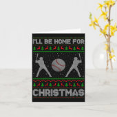 Srty Baseball Player Ugly Christmas Sweaters Xmas  Kaart (Gele Bloem)