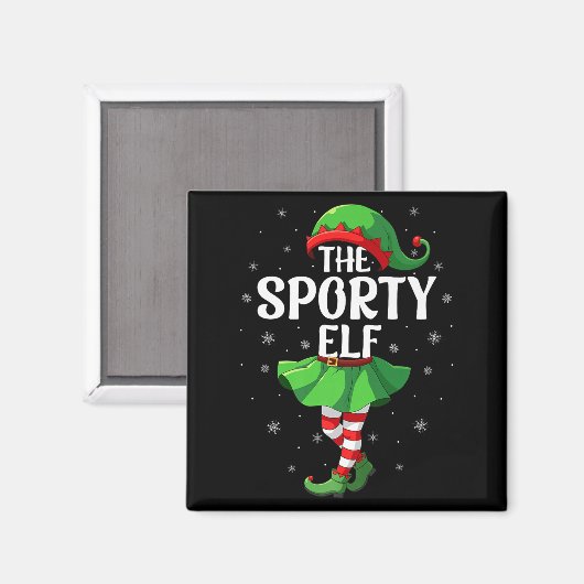 Srty Elf Christmas Girls Women Elf Squad Xmas Fami Magneet (Voorkant / Achterkant)