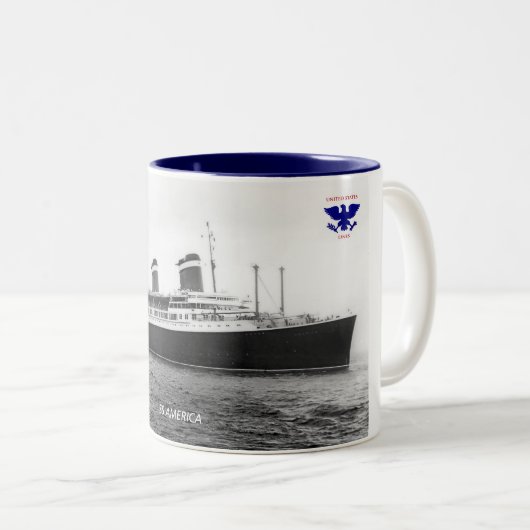 SS Amerika Tweekleurige Koffiemok (Voorkant rechts)