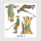SS. Andrew & Jude en 2 Mannelijke Golfers  Sticker (Vel)