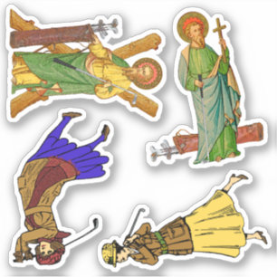 SS. Andrew & Jude en 2 Vrouw Golfers Vintage Sticker