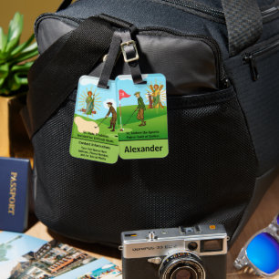 SS. Andrew & Jude met 2 Mannelijke Golfers Badge Bagagelabel