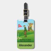 SS. Andrew & Jude met 2 Mannelijke Golfers Badge Bagagelabel (Voorkant verticaal)