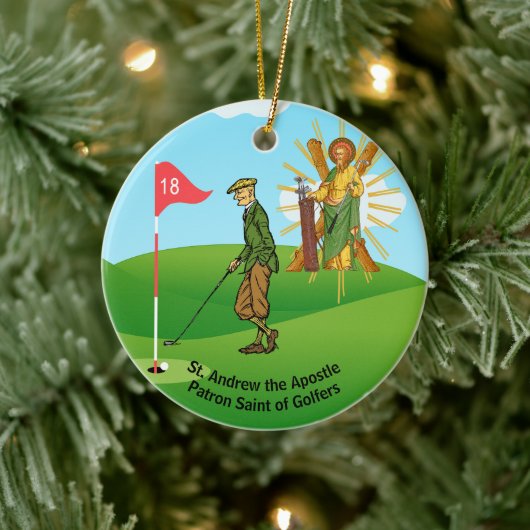 SS. Andrew & Jude met 2 mannelijke golfers Keramisch Ornament (Boom)