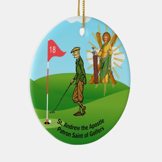 SS. Andrew & Jude met 2 mannelijke golfers Keramisch Ornament (Rechts)