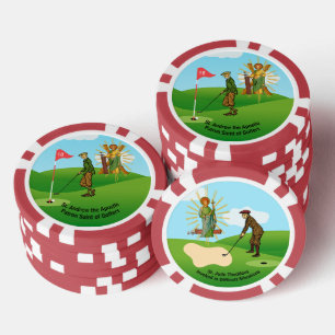 SS. Andrew & Jude met 2 mannelijke golfers Poker Chips