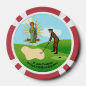 SS. Andrew & Jude met 2 mannelijke golfers Poker Chips (Achterkant)