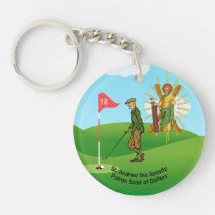 SS. Andrew & Jude met 2 Mannelijke Golfers Sleutel Sleutelhanger