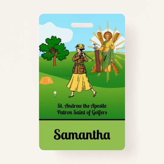 SS. Andrew & Jude met 2 Vrouw Golfers Badge (Voorkant)