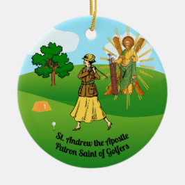 SS. Andrew & Jude met 2 Vrouw Golfers Keramisch Ornament