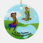 SS. Andrew & Jude met 2 Vrouw Golfers Keramisch Ornament (Achterkant)