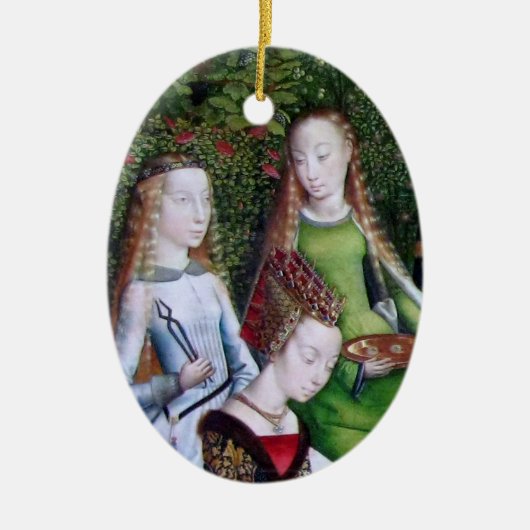SS. Apollonia en Lucy (met St. Ursula) Keramisch Ornament (Voorkant)