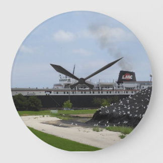 SS Badger Coal Ship in Manitowoc WI Wall Clock Grote Klok