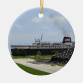 SS Badger Coal Ship Loading in Manitowoc WI Keramisch Ornament (Voorkant)