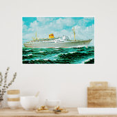 ss Bergenfjord op Zee Poster (Keuken)