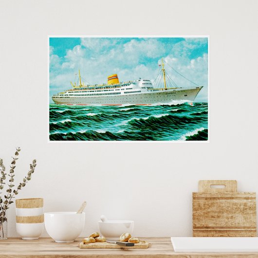 ss Bergenfjord op Zee Poster (Keuken)