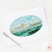 ss Bergensfjord op Zee Ovale Sticker (Envelop)