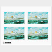 ss Bergensfjord op Zee Rechthoekige Sticker (Vel)