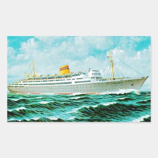 ss Bergensfjord op Zee Rechthoekige Sticker (Voorkant)