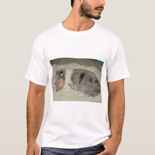 SS Blauw Merle Wit en Tan puppy kleding T-shirt (Voorkant)