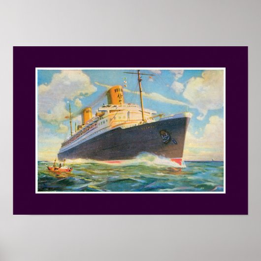 SS Bremen in Zee Poster (Voorkant)