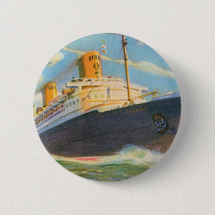 SS Bremen in Zee Ronde Button 5,7 Cm