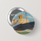 SS Bremen in Zee Ronde Button 5,7 Cm (Voorkant /achterkant)