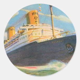 SS Bremen in Zee Ronde Sticker