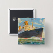 SS Bremen in Zee Vierkante Button 5,1 Cm (Voorkant /achterkant)