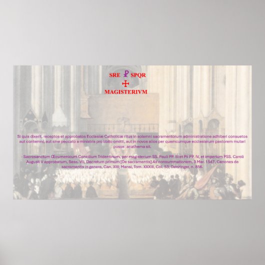 SS. Concilii Tridentini Canon XIII over sacramente Poster (Voorkant)