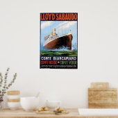 SS Conte Biancamano -  scheepsreclame Poster (Keuken)