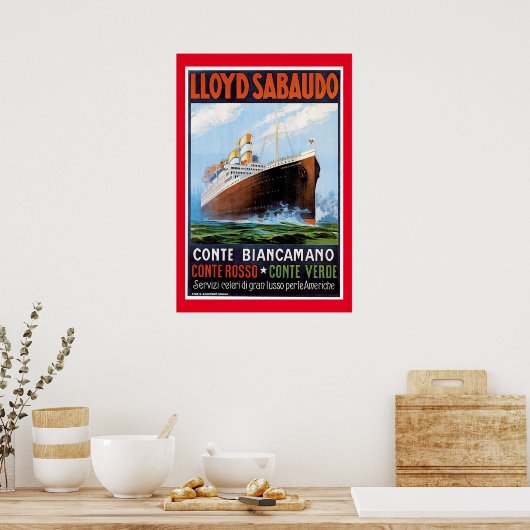 SS Conte Biancamano  schip Poster (Keuken)