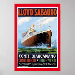 SS Conte Biancamano  schip Poster