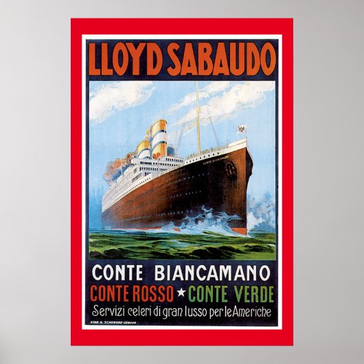 SS Conte Biancamano  schip Poster (Voorkant)